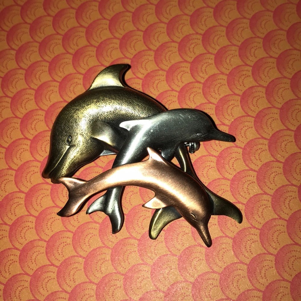 Vintage K & T dolphin pin